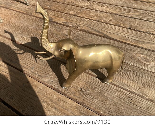 Large Brass Elephant Statue - #fNYzuICHV54-7