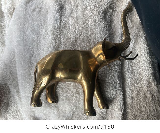 Large Brass Elephant Statue - #fNYzuICHV54-9