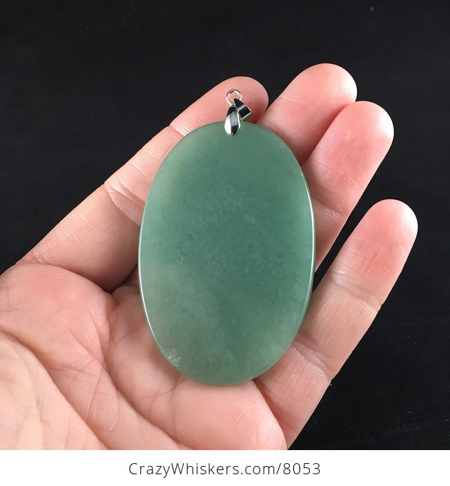 Leopard Cat in a Tree Carved in Green Aventurine Stone Pendant Jewelry - #eCIiywTENvs-5