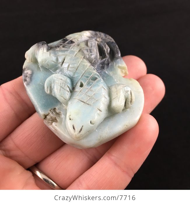 Lizard Amazonite Stone Cabochon or Figurine - #gMNhh1m3oPU-3