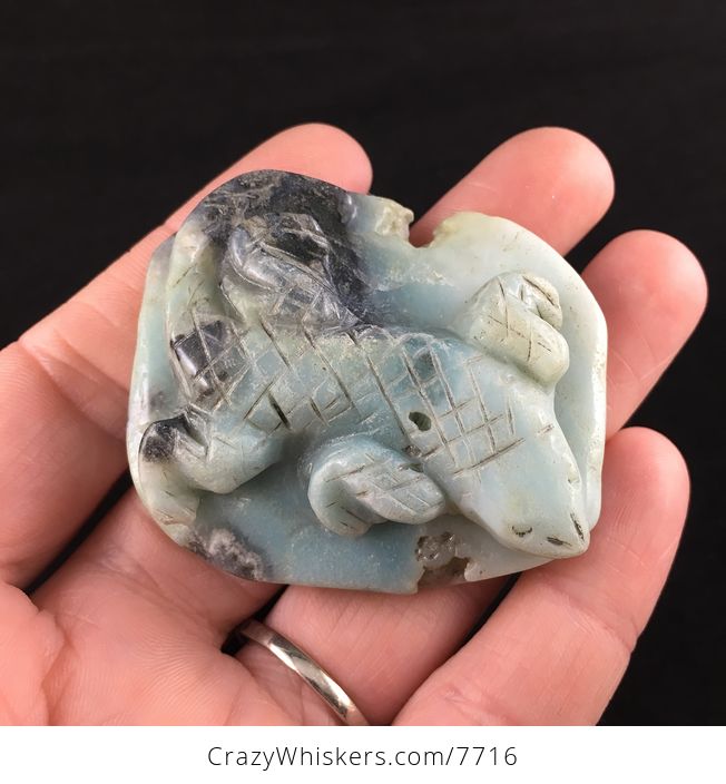 Lizard Amazonite Stone Cabochon or Figurine - #gMNhh1m3oPU-1