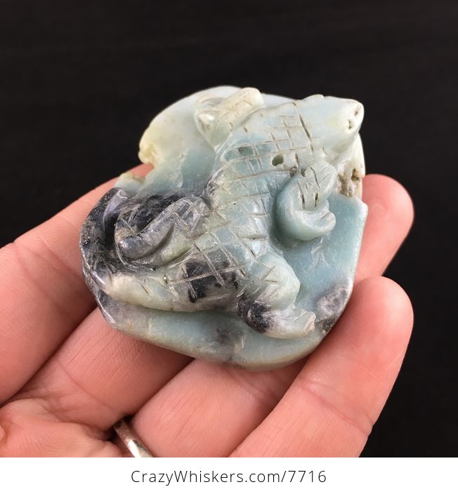 Lizard Amazonite Stone Cabochon or Figurine - #gMNhh1m3oPU-4