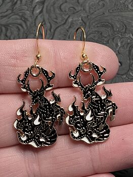 Magical Deer Buck Stag Witchy Earrings #kK47BooKazM