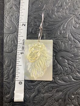 Majestic Male Lion Mother of Pearl Shell Carved Jewelry Pendant Ornament Mini Art #Gw3Eu9IQ0T0