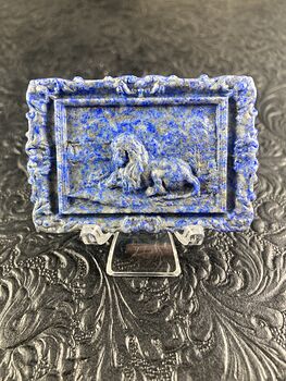 Male Lion Carved Mini Art Blue Lapis Lazuli Stone Pendant Cabochon Jewelry #YGJlD7LlysY