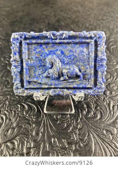 Male Lion Carved Mini Art Blue Lapis Lazuli Stone Pendant Cabochon Jewelry - #YGJlD7LlysY-1