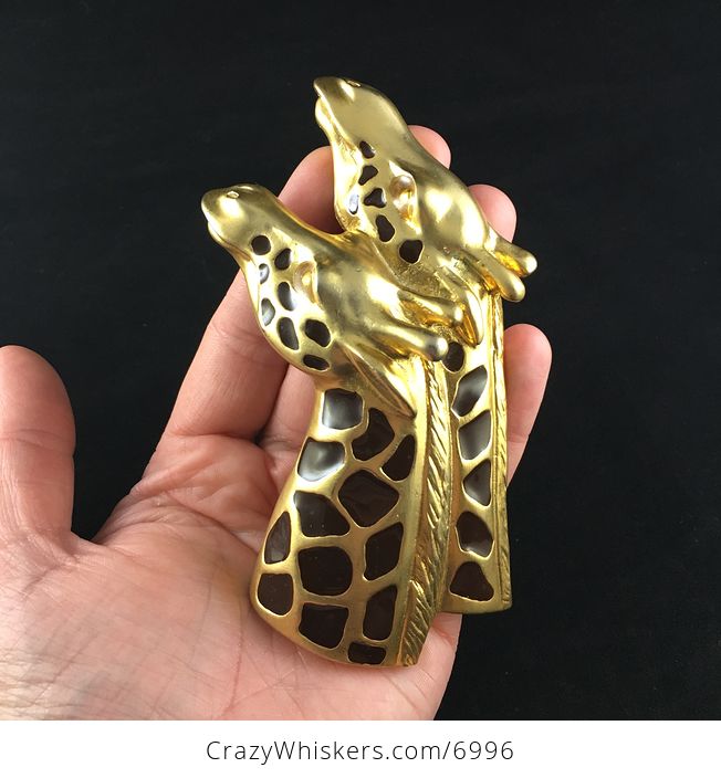 Massive Gold Toned Giraffe Brooch Pin Jewelry - #cPpQO409Bi4-2