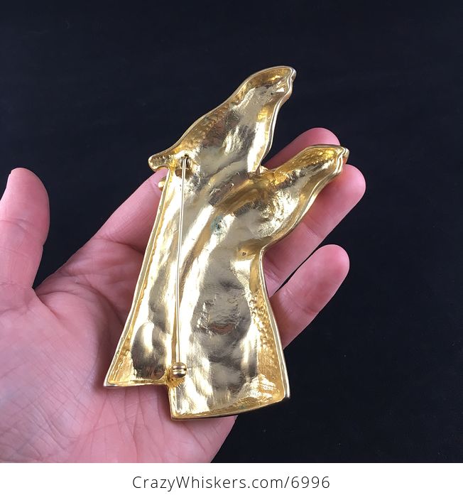 Massive Gold Toned Giraffe Brooch Pin Jewelry - #cPpQO409Bi4-6
