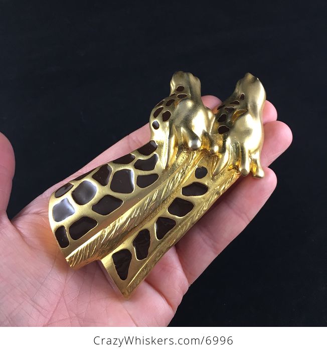 Massive Gold Toned Giraffe Brooch Pin Jewelry - #cPpQO409Bi4-3