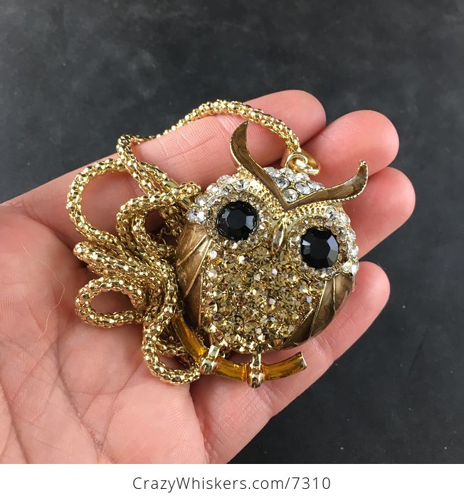 Metallic Brown Owl Jewelry Necklace Pendant - #rDNXFw2kGZU-1