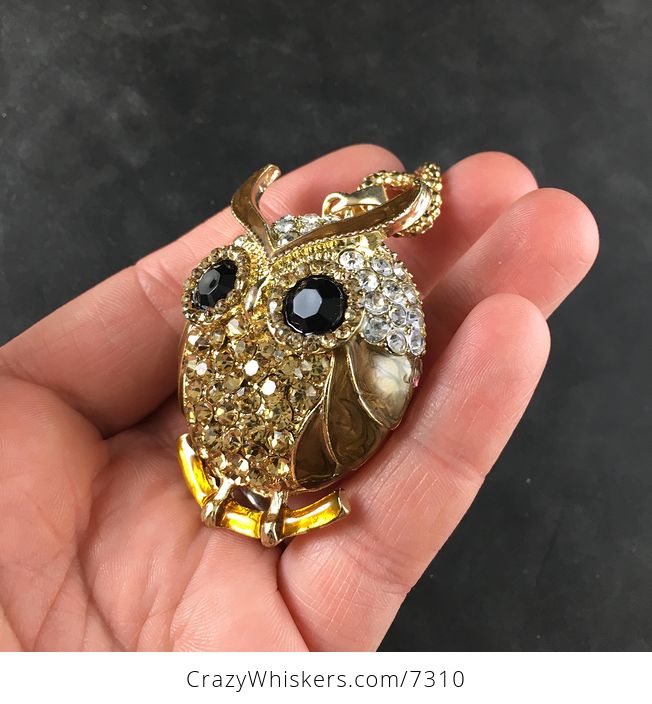 Metallic Brown Owl Jewelry Necklace Pendant - #rDNXFw2kGZU-3