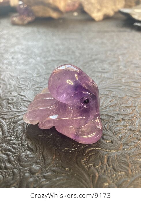 Octopus Carved in Polished Amethyst Crystal - #WSQ441RmJxk-1