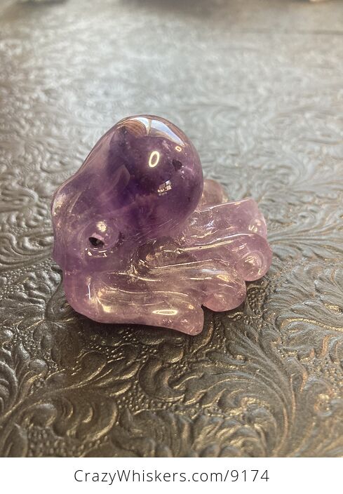 Octopus Carved in Polished Amethyst Crystal - #qdfZZOFihxI-2