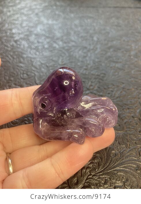 Octopus Carved in Polished Amethyst Crystal - #qdfZZOFihxI-6