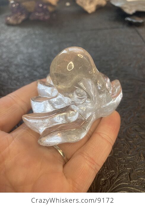 Octopus Carved in Polished Quartz Crystal - #pgM14mWPT6I-1
