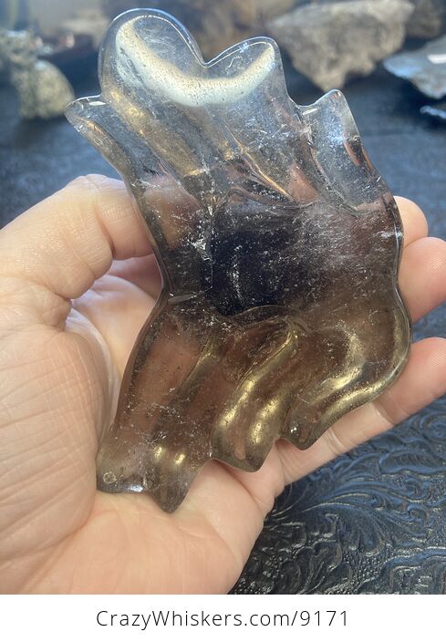 Octopus Carved in Polished Smoky Quartz Crystal - #pzspCY06Vss-5