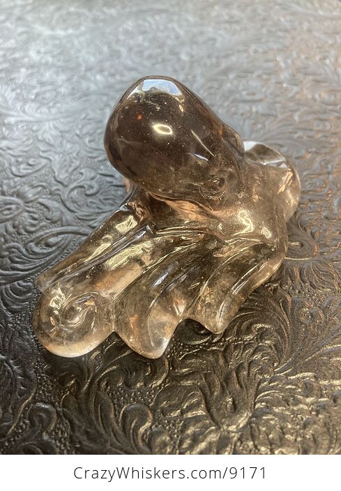 Octopus Carved in Polished Smoky Quartz Crystal - #pzspCY06Vss-6