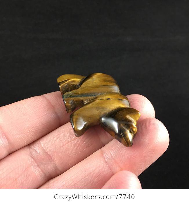 On Hold for Juniper Carved Brown Tigers Eye Stone Walking Bear Pendant - #VvI0FpmIbgY-2