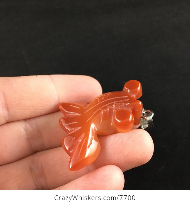 Orange Carved Agate Goldfish Pendant Jewelry - #W6eH3yM5ZMs-3