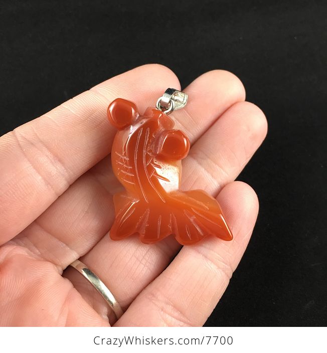 Orange Carved Agate Goldfish Pendant Jewelry - #W6eH3yM5ZMs-1