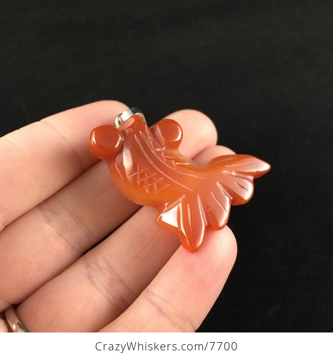 Orange Carved Agate Goldfish Pendant Jewelry - #W6eH3yM5ZMs-4
