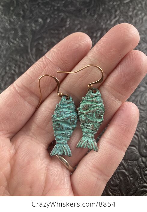 Patina Ancient Styled Fish Earrings - #g56nwMDDDw0-2