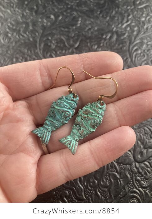 Patina Ancient Styled Fish Earrings - #g56nwMDDDw0-3