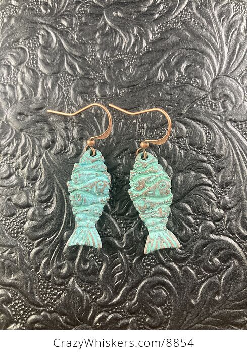 Patina Ancient Styled Fish Earrings - #g56nwMDDDw0-1