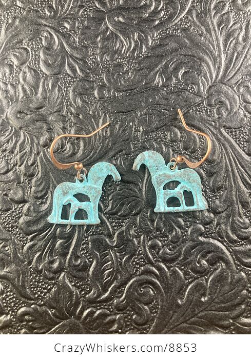Patina Ancient Styled Mamma and Baby Horse Earrings - #ZQ7IXeLIEjo-3