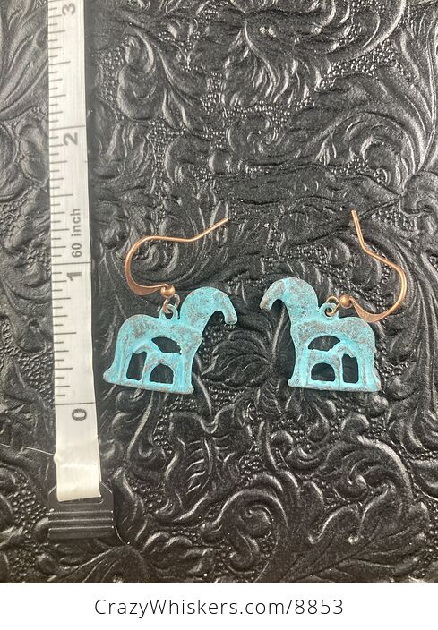Patina Ancient Styled Mamma and Baby Horse Earrings - #ZQ7IXeLIEjo-4