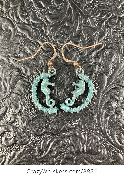 Patina Seahorse and Star Earrings - #ZufJEG7X1Pk-5
