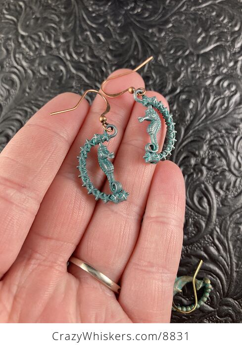 Patina Seahorse and Star Earrings - #ZufJEG7X1Pk-4