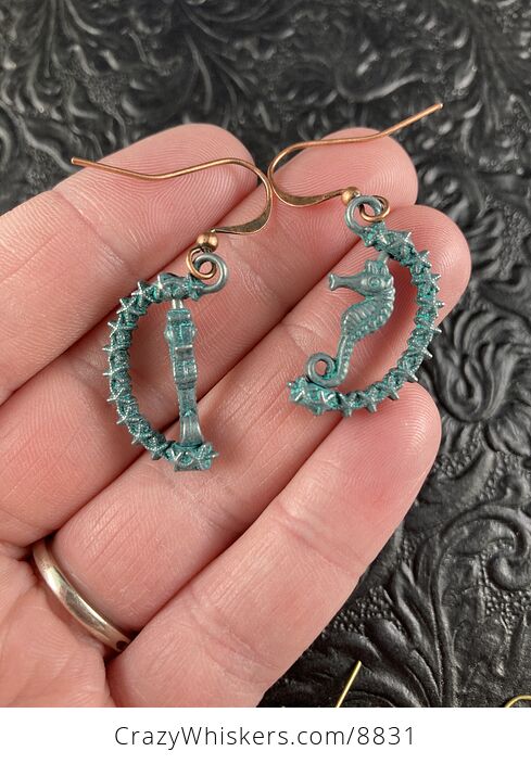 Patina Seahorse and Star Earrings - #ZufJEG7X1Pk-3