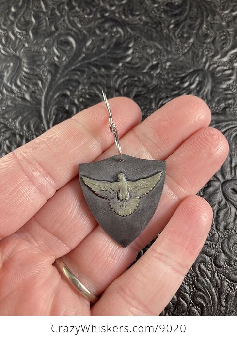 Peace Dove Carved Jasper Stone Pendant Jewelry - #Qt0NsJqYyBw-1
