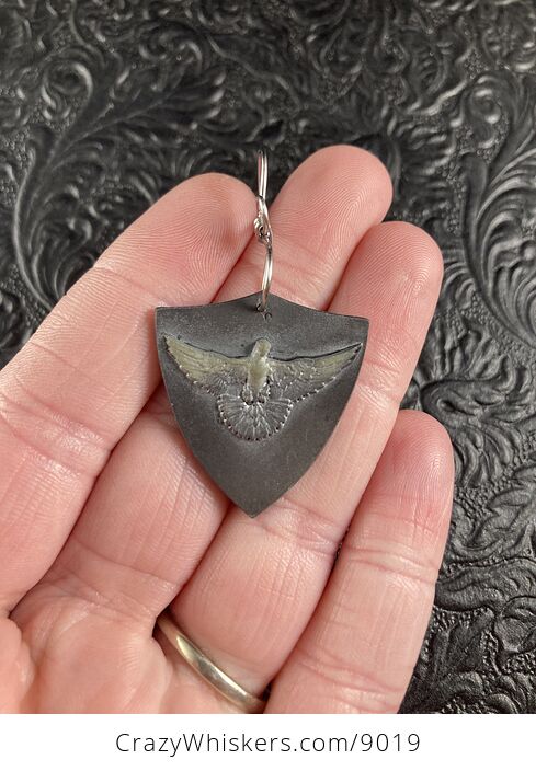 Peace Dove Carved Jasper Stone Pendant Jewelry - #c3qL60ShugY-1