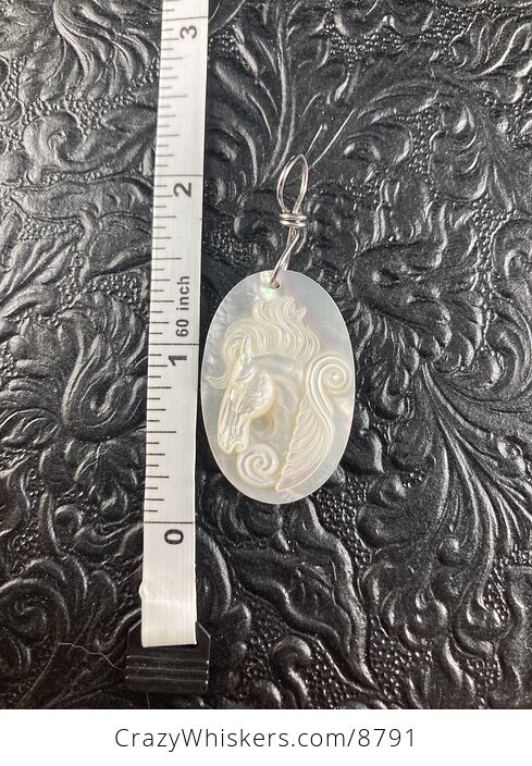 Pegasus Mother of Pearl Carved Shell Jewelry Pendant - #x2iMV9fnMvs-6