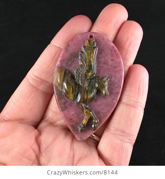 Pegasus Pendant Jewelry Amazonite and Rhodonite Stone - #A8WMGIPAMvQ-1