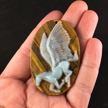 Pegasus Pendant Jewelry Amazonite and Tiger Eye Stone #JLiieQlbwIQ