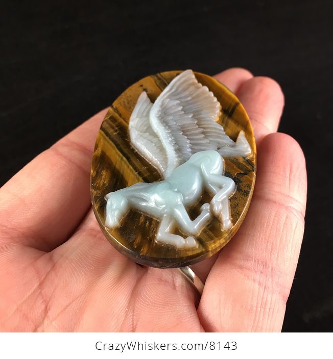 Pegasus Pendant Jewelry Amazonite and Tiger Eye Stone - #JLiieQlbwIQ-2