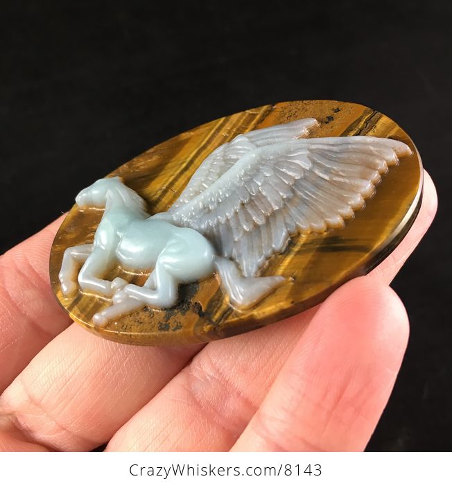 Pegasus Pendant Jewelry Amazonite and Tiger Eye Stone - #JLiieQlbwIQ-3