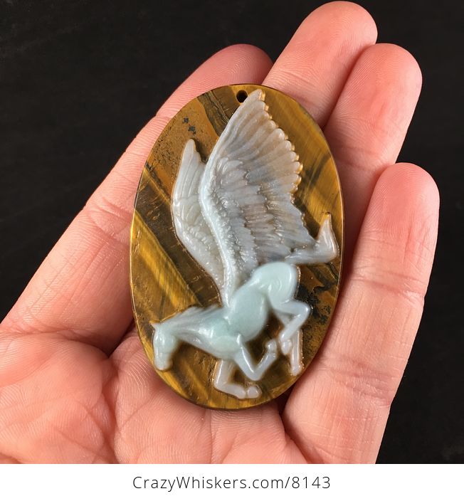 Pegasus Pendant Jewelry Amazonite and Tiger Eye Stone - #JLiieQlbwIQ-1