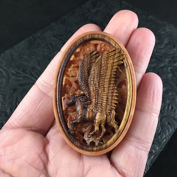 Pegasus Pendant Jewelry Carved in Rosewood #PsqShJZXDUI