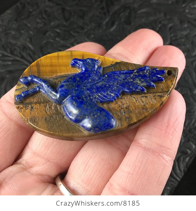Pegasus Pendant Jewelry Lapis Lazuli and Tiger Eye Stone - #FQmqXhKYvks-4