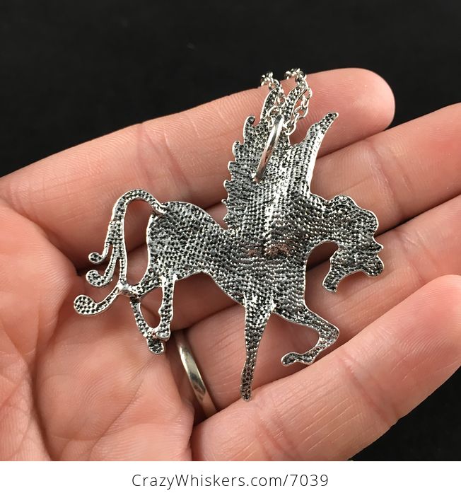 Pegasus Winged Horse and Black Rhinestone Necklace Jewelry - #gpYkx0a9x0o-6