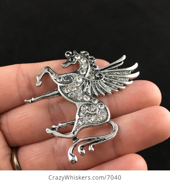 Pegasus Winged Horse and Rhinestone Necklace Jewelry - #pScAWpiFJ8c-3
