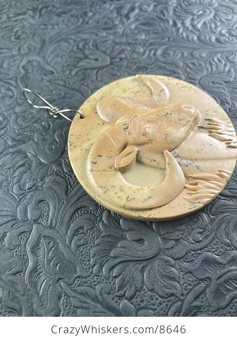Pendant of a Goat or Ram Carved in Jasper Stone Jewelry or Ornament Mini Art - #RSVr2YK7dP4-5