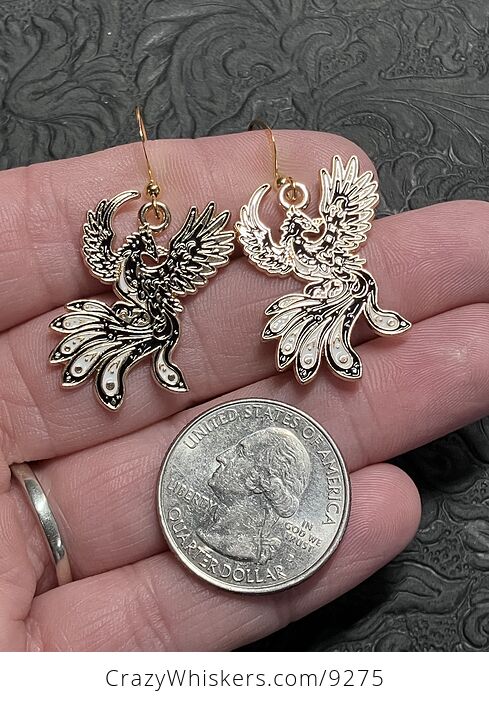 Phoenix Bird Witchy Earrings - #XrRBmH5EVMM-2