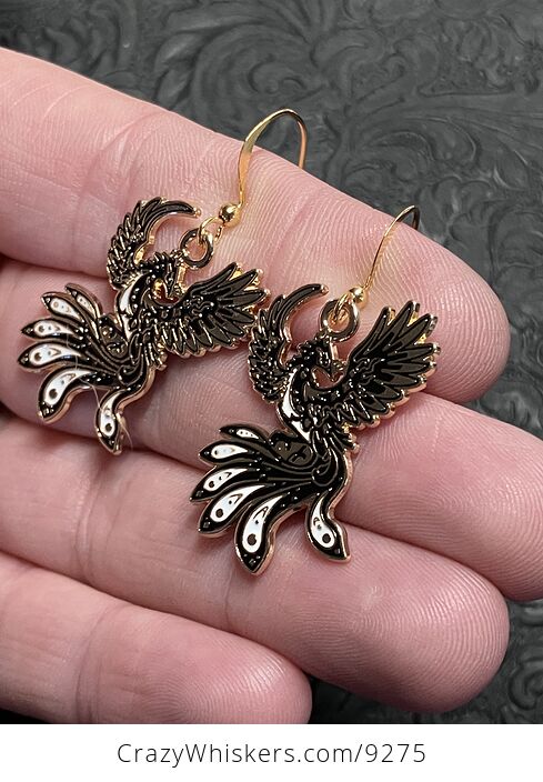 Phoenix Bird Witchy Earrings - #XrRBmH5EVMM-7