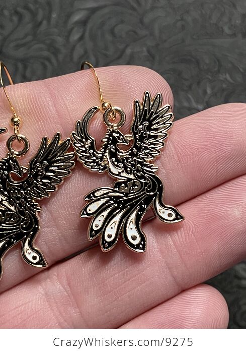 Phoenix Bird Witchy Earrings - #XrRBmH5EVMM-3