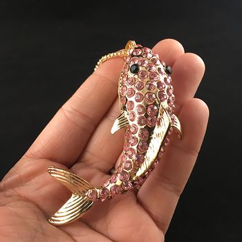 Pink and Gold Shark Pendant Jewelry Necklace #HMVOXupGgpk